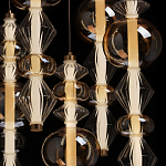 Люстра с плафонами из прозрачного и янтарного стекла в виде шаров и ромбов Gabriel Scott Luna варинант исполнения - 6 | Loft Concept в Ижевске