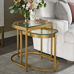 Комплект из 2-х приставных столиков на металлическом основании цвета латунь Ambassador варинант исполнения - 4 | Loft Concept в Ижевске