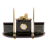 Настольный канцелярский набор из нефрита с декором в виде льва Golden Lion варинант исполнения - 1 | Loft Concept в Ижевске