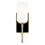  Бра с прямоугольным черным основанием и белым матовым цилиндрическим плафоном Kichler варинант исполнения - 10 | Loft Concept в Ижевске