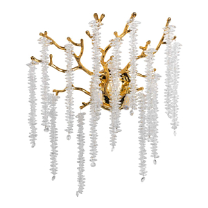 Бра золотого цвета с ветвями и хрустальными подвесками FAIRYTREE Light