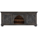 Деревянная ТВ-тумба из массива манго с резьбой Essua Grey Mango TV stand варинант исполнения - 1 | Loft Concept в Ижевске