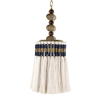 Подвесной светильник с подвесом из деревянных бусин и абажуром из кисточек Аmbiance варинант исполнения - 1 | Loft Concept в Ижевске