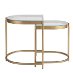 Комплект из 2-х приставных столиков на металлическом основании цвета латунь Ambassador варинант исполнения - 2 | Loft Concept в Ижевске