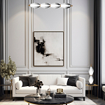 Подвесной светильник линейный в сочетании двух разных фактур стекла Enchanting варинант исполнения - 5 | Loft Concept в Ижевске