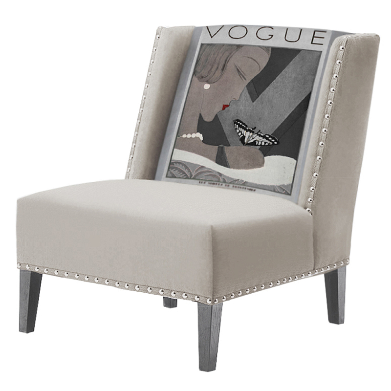 FUN Armchair  Vogui II Beige Дизайнерское кресло с цветным принтом Бежево-серый в Ижевске | Loft Concept 