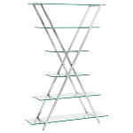 Стеллаж со стеклянными полками на стальном каркасе X-ray варинант исполнения - 1 | Loft Concept в Ижевске