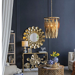 Зеркало круглое настенное в металлической раме Sunny Golden Petals варинант исполнения - 6 | Loft Concept в Ижевске