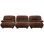 Кресло без подлокотников коричневое ну круглых деревянных ножках Loup Plush Armchair Brown варинант исполнения - 3 | Loft Concept в Ижевске