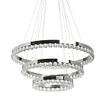 Люстра с тремя кольцами цвета хром и прозрачными хрустальными шарами по периметру Sacramento Transparent Balls Chandelier варинант исполнения - 1 | Loft Concept в Ижевске