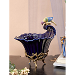 Чаша темно-синего цвета из фарфора с разноцветной птичкой Eden Garden porcelain and bronze варинант исполнения - 13 | Loft Concept в Ижевске