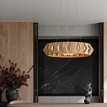 Люстра круглая из толстых деревянных реек Wooden Slats варинант исполнения - 4 | Loft Concept в Ижевске