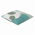 Подушка декоративная хлопковая мятного цвета с абстрактным принтом Elysian Flow Breeze варинант исполнения - 1 | Loft Concept в Ижевске