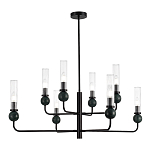 Люстра с 8-ю плафонами в форме стеклянных трубок и мраморных декоративных элементов Montreal варинант исполнения - 1 | Loft Concept в Ижевске