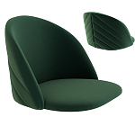 Барный стул со спинкой и металлической подставкой на 4-х деревянных ножках Зеленый Велюр Vendramin Chair варинант исполнения - 2 | Loft Concept в Ижевске