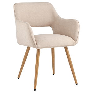 Стул в рогожке бежевого цвета NEASAN STOOL