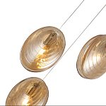 Люстра каскадная с 6-ю стеклянными круглыми плафонами янтарного цвета Savio Glass Disc Light варинант исполнения - 3 | Loft Concept в Ижевске