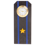 Часы погон подарочные настольные Авиация ВМФ из натурального камня Змеевик Military Clock варинант исполнения - 10 | Loft Concept в Ижевске