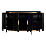 Комод черный округлой формы с рельефным фасадом Black Cut варинант исполнения - 2 | Loft Concept в Ижевске