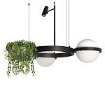 Подвесной светильник с 2-мя шарообразными плафонами и цилиндрическим спотом Light of Еyes варинант исполнения - 1 | Loft Concept в Ижевске