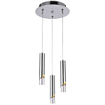 Подвесной светильник Metal Acrylic Tube Trio Chrome Hanging Lamp варинант исполнения - 2 | Loft Concept в Ижевске