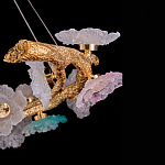 Люстра круглая на золотом каркасе с цветочным декором Miscellaneous herbs варинант исполнения - 4 | Loft Concept в Ижевске