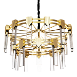 Двухъярусная люстра с прямоугольными хрустальными плафонами Glass Rectangles Gold Chandelier 76 варинант исполнения - 1 | Loft Concept в Ижевске