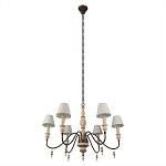 Люстра на металлическом основании с 6-ю белыми тканевыми абажурами Terrain варинант исполнения - 4 | Loft Concept в Ижевске