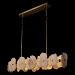 Люстра подвесная линейная с текстурированными мраморными элементами Marble square варинант исполнения - 4 | Loft Concept в Ижевске