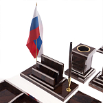 Настольный письменный набор из природного камня обсидиана Team leader варинант исполнения - 3 | Loft Concept в Ижевске