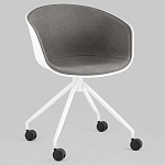 Офисное кресло из пластика с мягким сиденьем Eggshell Grey варинант исполнения - 2 | Loft Concept в Ижевске