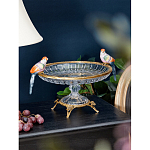 Чаша из прозрачного стекла с фигурками разноцветных попугаев на ободке 38 Eden Garden варинант исполнения - 2 | Loft Concept в Ижевске