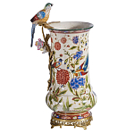 Ваза фарфоровая с птицей на бронзовой ветке и цветочной росписью Garden of Eden варинант исполнения - 5 | Loft Concept в Ижевске