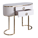 Консоль с белая овальная с мраморной столешницей Thoroughbass  варинант исполнения - 2 | Loft Concept в Ижевске