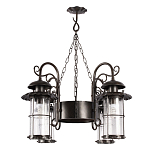 Уличная подвесная люстра с 4-мя цилиндрическими плафонами на цепях Elysian Lanterns варинант исполнения - 3 | Loft Concept в Ижевске