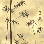 Обои ручная роспись Bamboo Quicksilver on Warm Gold gilded tea paper варинант исполнения - 2 | Loft Concept в Ижевске