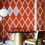 Обои ручная роспись Chez Nina by India Mahdavi Lantana colourway on Arancio dyed silk варинант исполнения - 4 | Loft Concept в Ижевске