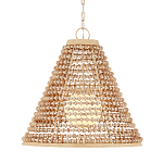 Подвесной светильник в форме колокола из деревянных бусин Wooden Beads варинант исполнения - 1 | Loft Concept в Ижевске