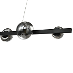 Люстра светодиодная линейная с 6-ю круглыми серыми плафонами Iona Chandelier Black  варинант исполнения - 2 | Loft Concept в Ижевске