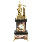 Часы настольные бронзовые из натурального камня Яшма Stone Clock варинант исполнения - 1 | Loft Concept в Ижевске