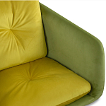 Стул с мягкой обивкой из велюра и подъемно-поворотным механизмом на колесиках Mason Green and Yellow варинант исполнения - 4 | Loft Concept в Ижевске