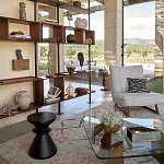 Черный приставной столик из массива AMORPHOUS варинант исполнения - 4 | Loft Concept в Ижевске