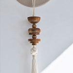 Аксессуар на стену диск с деревянными бусинами Wall Decor Thread Disc  варинант исполнения - 2 | Loft Concept в Ижевске