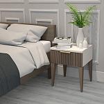 Тумба прикроватная коричневая с белой столешницей Harper Line варинант исполнения - 3 | Loft Concept в Ижевске