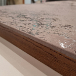 Стол обеденный с коричневой квадратной столешницей из керамики на четырех деревянных ножках Brown Ceramics варинант исполнения - 2 | Loft Concept в Ижевске