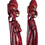 Комплект из 2-х деревянных статуэток Asmat Tall Statuettes Red варинант исполнения - 3 | Loft Concept в Ижевске
