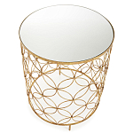 Приставной стол золотой с зеркальной столешницей Golden Symphony варинант исполнения - 1 | Loft Concept в Ижевске