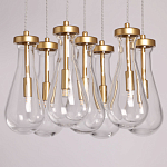 Люстра с 7-ю прозрачными плафонами из стекла в форме капли Lucid Rain  варинант исполнения - 4 | Loft Concept в Ижевске