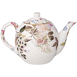 Чайный сервиз из фарфора белый с рисунком цветов на 6 персон 14 предметов Garden Whisper Porcelain Set  варинант исполнения - 2 | Loft Concept в Ижевске