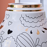 Ваза с декоративными лицами и графическими элементами в виде сердец и символов Faces of Imagination варинант исполнения - 8 | Loft Concept в Ижевске